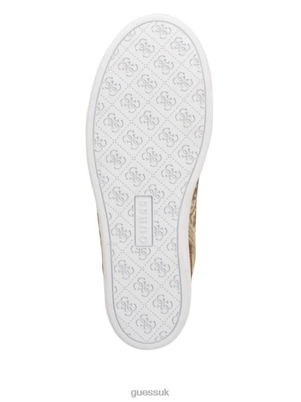 GUESS Women Blairin Rhinestone Logo Wedge Sneakers Medium Brown Footwear V28V63342