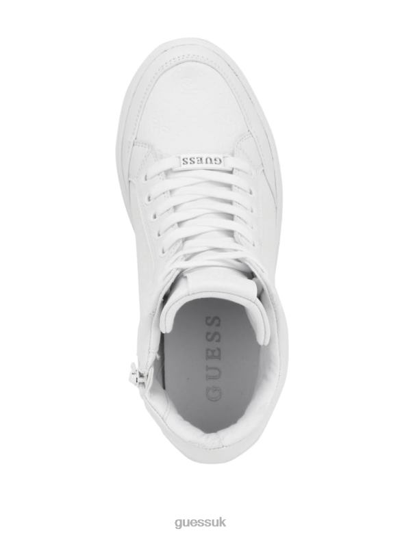 GUESS Women Blairin Rhinestone Logo Wedge Sneakers White Graffiti Footwear V28V63345