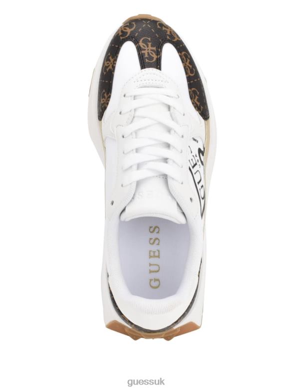 GUESS Women Calebb Logo Print Sneakers White Footwear V28V63337
