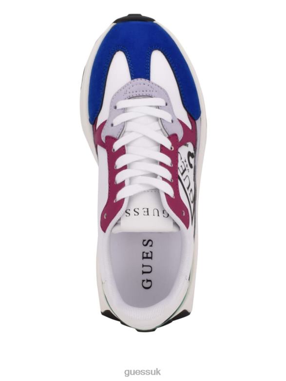 GUESS Women Calebb Logo Print Sneakers White Graffiti Footwear V28V63351