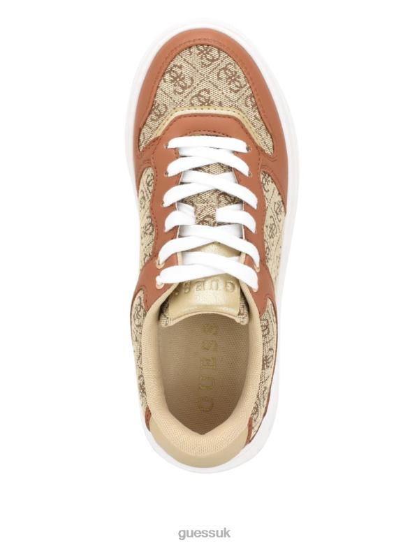 GUESS Women Cleva Logo Low-Top Sneakers Medium Brown Footwear V28V63350