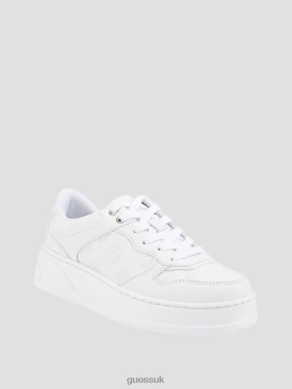 GUESS Women Cleva Logo Low-Top Sneakers Wht Floral Footwear V28V63349