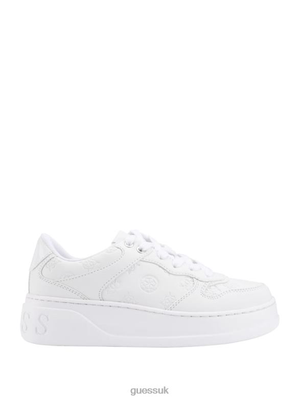 GUESS Women Cleva Logo Low-Top Sneakers Wht Floral Footwear V28V63349