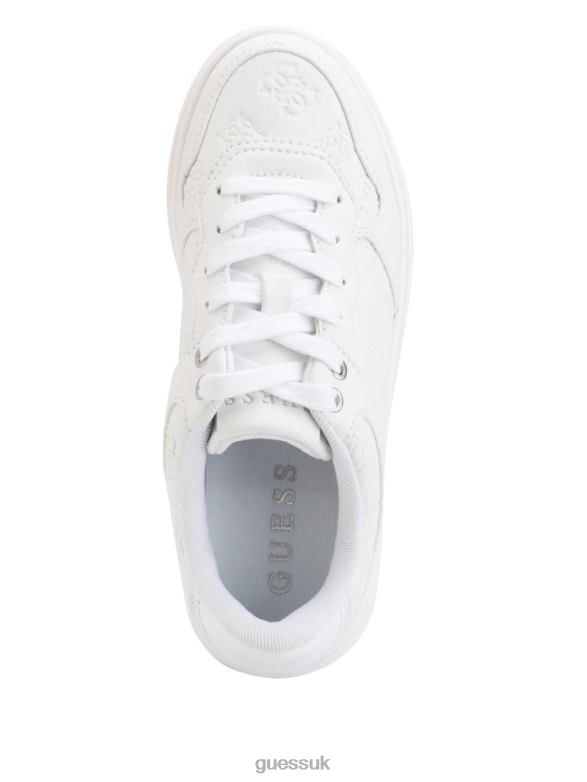 GUESS Women Cleva Logo Low-Top Sneakers Wht Floral Footwear V28V63349