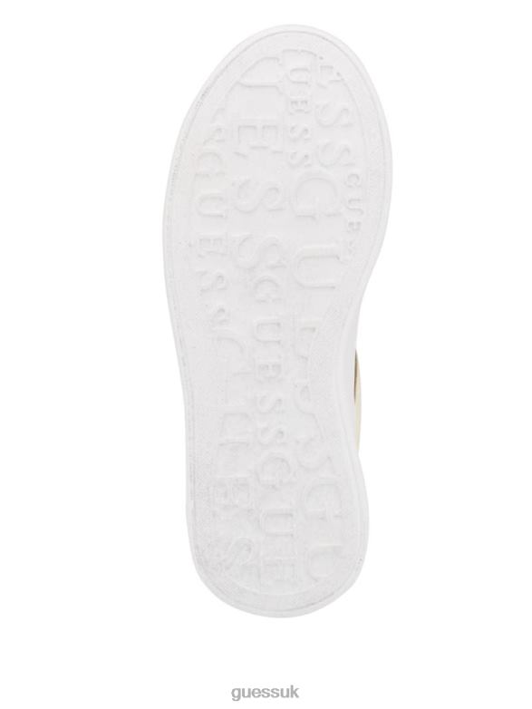 GUESS Women Clevas Logo Embossed Low-Top Sneakers Light Natural Footwear V28V63328