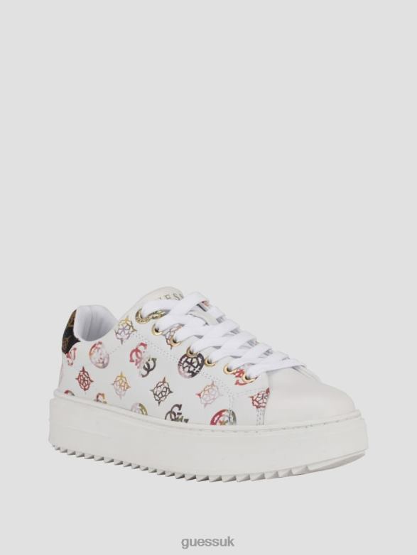 GUESS Women Denesa Peony Low-Top Sneakers Wht Floral Footwear V28V63327