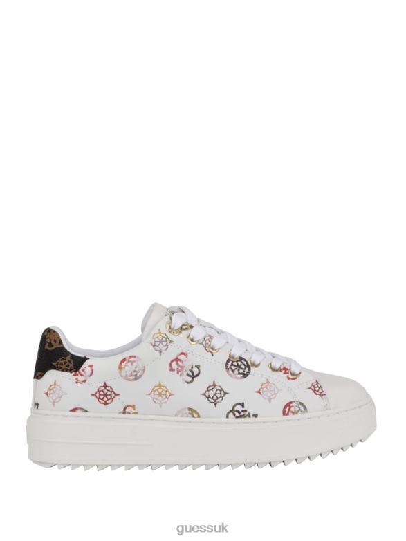 GUESS Women Denesa Peony Low-Top Sneakers Wht Floral Footwear V28V63327