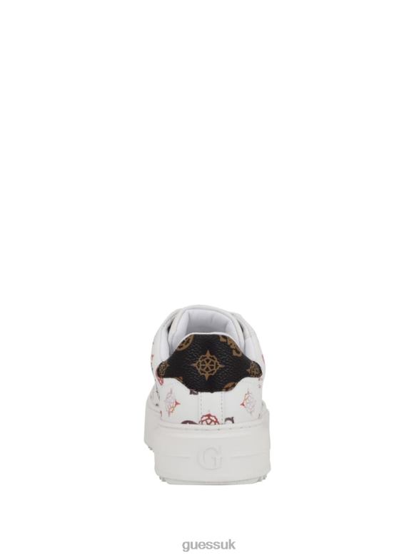 GUESS Women Denesa Peony Low-Top Sneakers Wht Floral Footwear V28V63327
