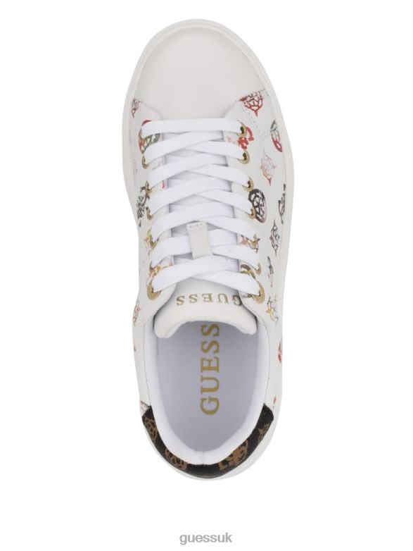 GUESS Women Denesa Peony Low-Top Sneakers Wht Floral Footwear V28V63327