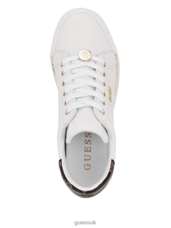 GUESS Women Faster Hidden Wedge Sneakers Wht Floral Footwear V28V63374