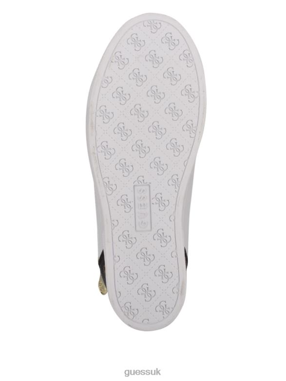 GUESS Women Figz Logo Wedge Sneakers White Footwear V28V63377