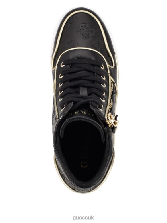 GUESS Women Fiora Logo Wedge Sneakers Black Footwear V28V63379