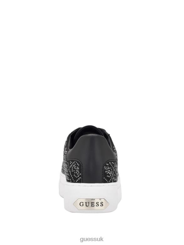 GUESS Women Gelsen Rhinestone Logo Low-Top Sneakers Black Footwear V28V63355