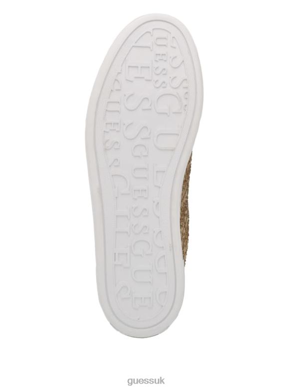 GUESS Women Gelsen Rhinestone Logo Low-Top Sneakers Bronze Footwear V28V63348