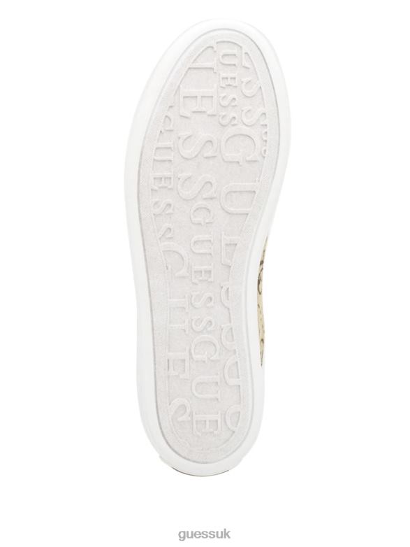GUESS Women Giaa Logo Print Low-Top Sneakers Medium Brown Footwear V28V63340