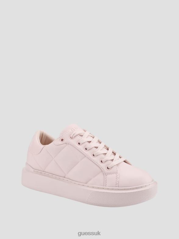 GUESS Women Hilan Quilted Low-Top Sneakers Light Pink 680 Footwear V28V63361