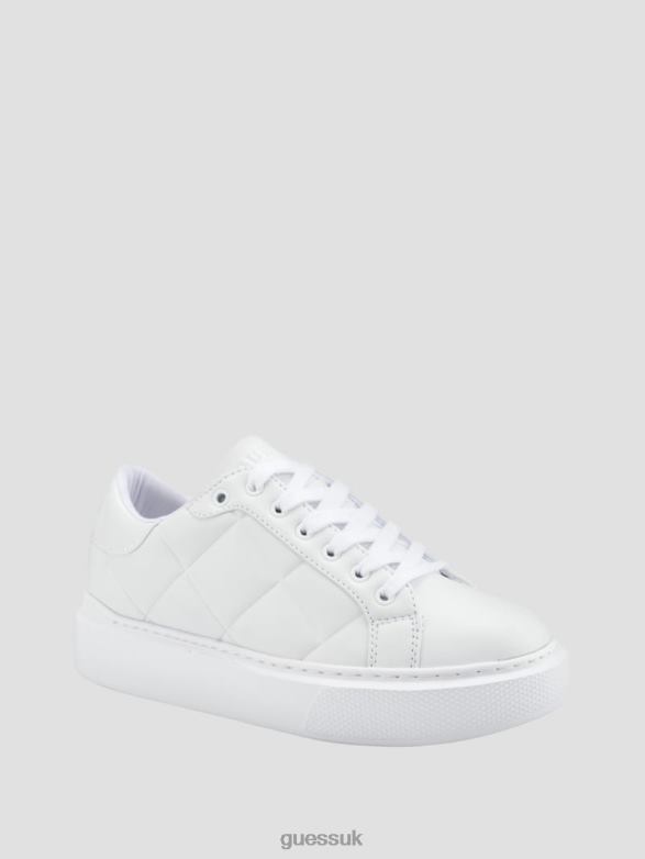 GUESS Women Hilan Quilted Low-Top Sneakers Wht Floral Footwear V28V63360
