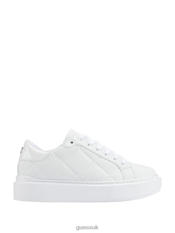 GUESS Women Hilan Quilted Low-Top Sneakers Wht Floral Footwear V28V63360