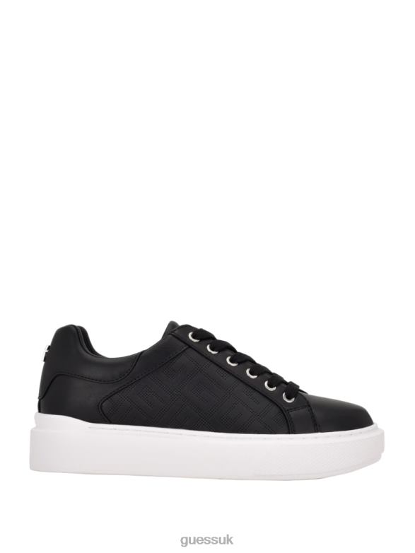 GUESS Women Ivee Perforated G Low Top Sneakers Black1 Footwear V28V63367