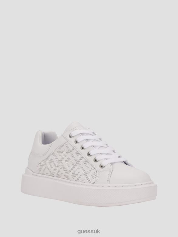 GUESS Women Ivee Perforated G Low Top Sneakers Wht Floral Footwear V28V63375
