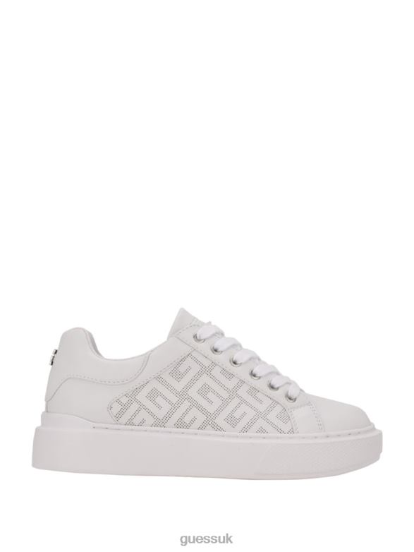 GUESS Women Ivee Perforated G Low Top Sneakers Wht Floral Footwear V28V63375