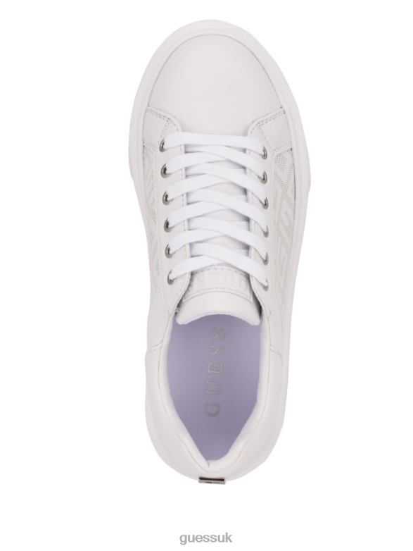 GUESS Women Ivee Perforated G Low Top Sneakers Wht Floral Footwear V28V63375