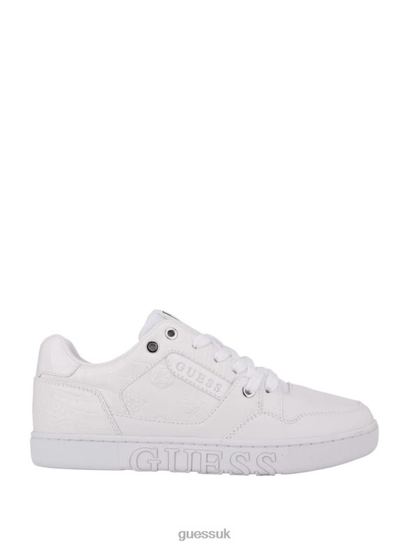 GUESS Women Julien Embossed Low-Top Sneakers White Footwear V28V63371