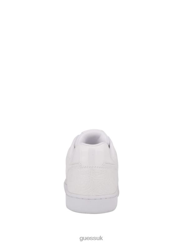 GUESS Women Julien Embossed Low-Top Sneakers White Footwear V28V63371