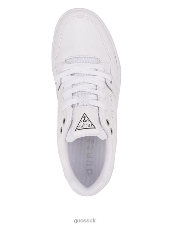 GUESS Women Julien Embossed Low-Top Sneakers White Footwear V28V63371