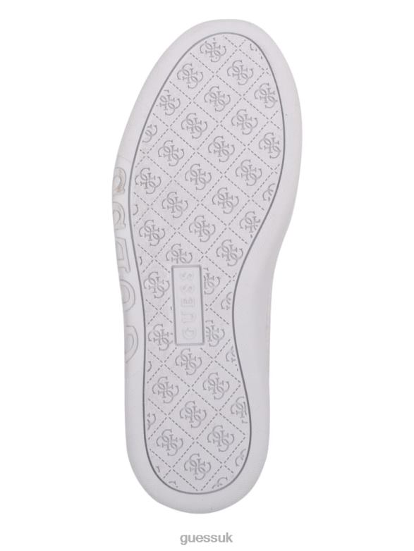 GUESS Women Julien Embossed Low-Top Sneakers White Footwear V28V63371