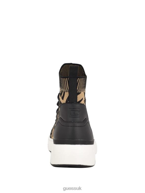 GUESS Women Mannen Logo Knit High-Top Sneakers Medium Brown Footwear V28V63336