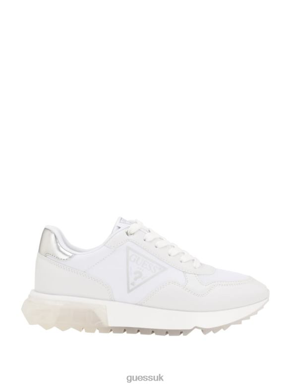 GUESS Women Melany Side Logo Sneakers White Graffiti Footwear V28V63329