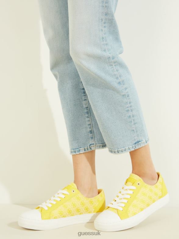 GUESS Women Passit Logo Low-Top Sneakers Yellow Footwear V28V63363