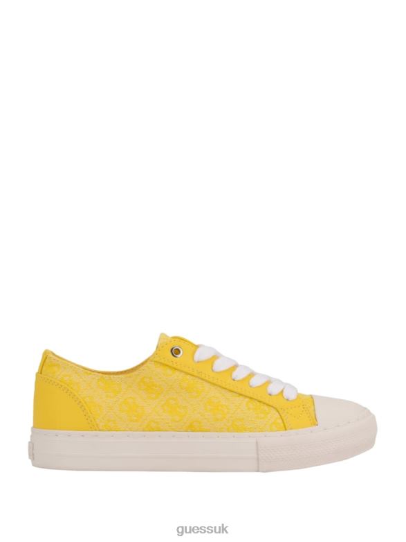 GUESS Women Passit Logo Low-Top Sneakers Yellow Footwear V28V63363