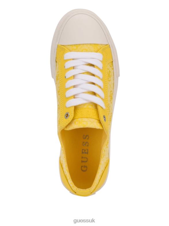 GUESS Women Passit Logo Low-Top Sneakers Yellow Footwear V28V63363