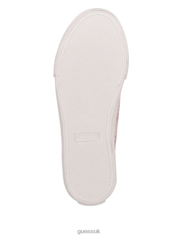 GUESS Women Power Logo High-Top Sneakers Light Pink 680 Footwear V28V63378