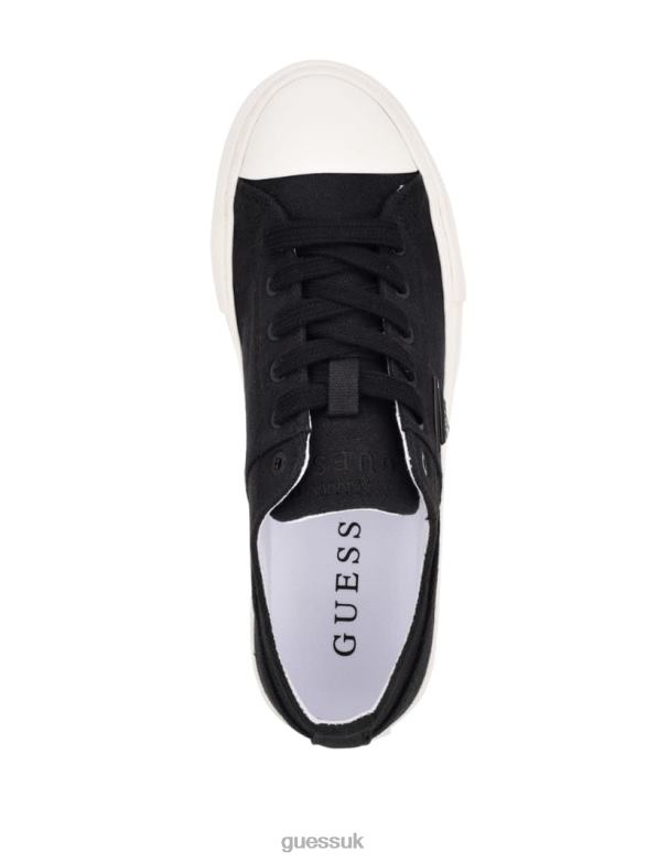 GUESS Women Pranze Low-Top Canvas Sneakers Black1 Footwear V28V63359