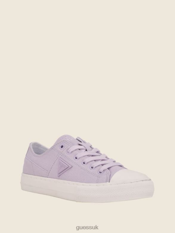 GUESS Women Pranze Low-Top Canvas Sneakers Open Purple Footwear V28V63369