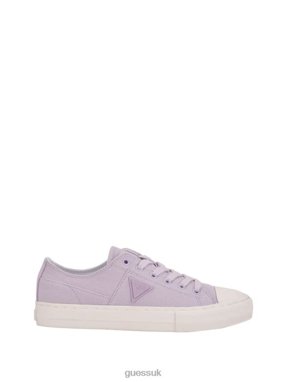 GUESS Women Pranze Low-Top Canvas Sneakers Open Purple Footwear V28V63369