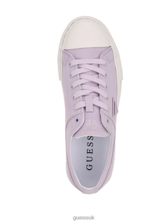 GUESS Women Pranze Low-Top Canvas Sneakers Open Purple Footwear V28V63369
