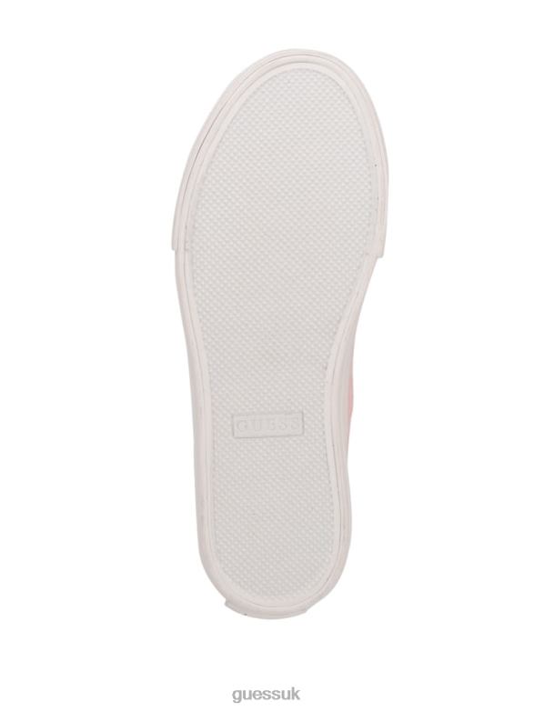 GUESS Women Prinze High-Top Canvas Sneakers Light Pink Footwear V28V63380