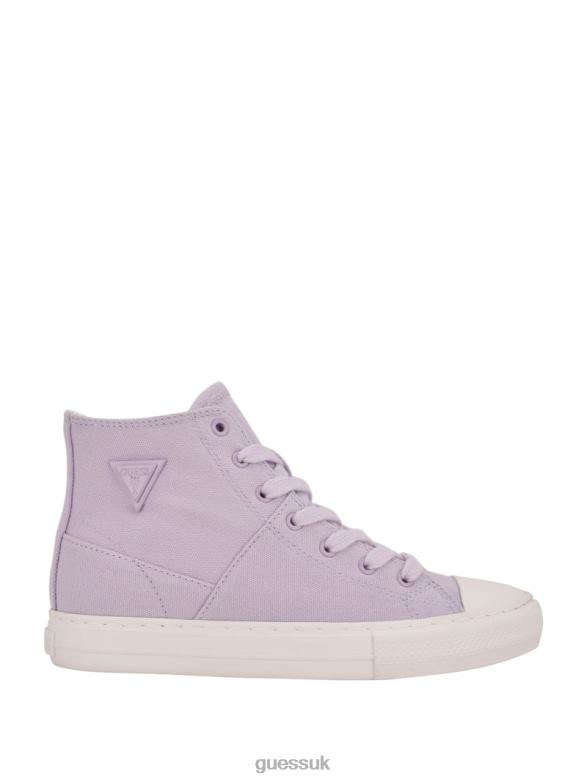 GUESS Women Prinze High-Top Canvas Sneakers Open Purple Footwear V28V63362
