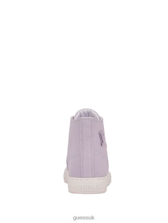 GUESS Women Prinze High-Top Canvas Sneakers Open Purple Footwear V28V63362