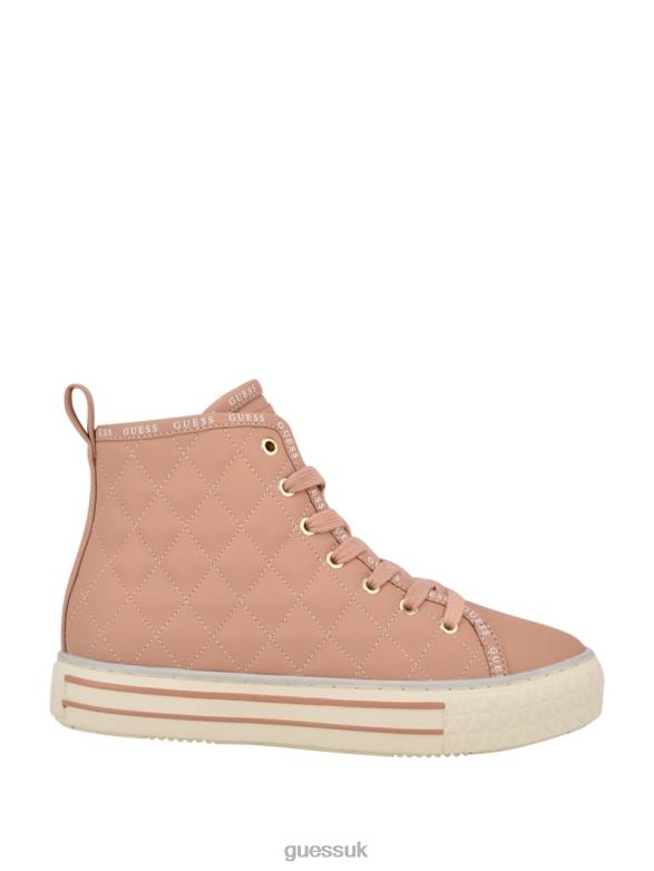 GUESS Women Quilted High-Top Sneakers Tan Footwear V28V63365