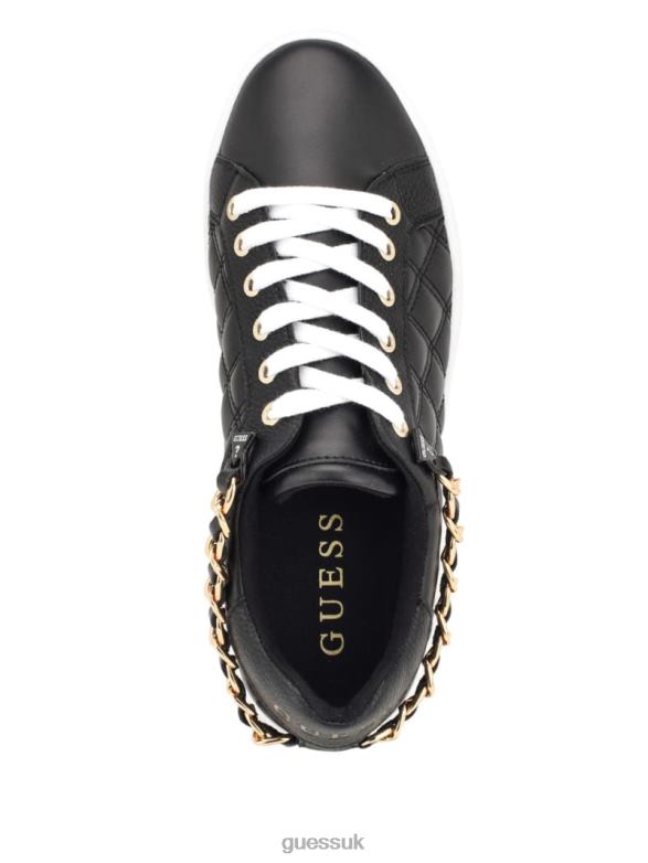 GUESS Women Reney Chain Quilted Sneakers Black Footwear V28V63356