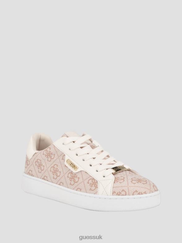 GUESS Women Renzy Debossed Logo Low-Top Sneakers Dark Natural Footwear V28V63358