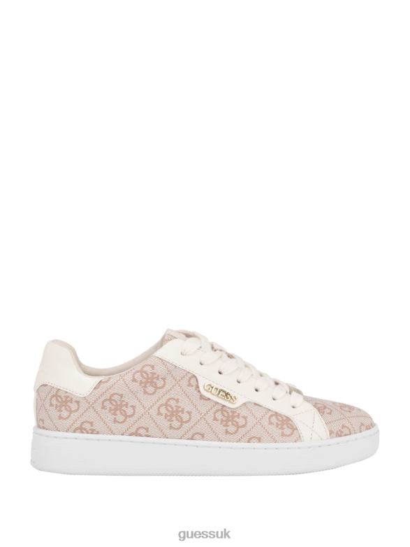 GUESS Women Renzy Debossed Logo Low-Top Sneakers Dark Natural Footwear V28V63358