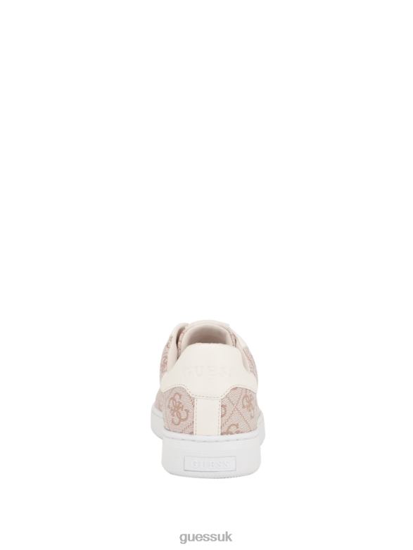GUESS Women Renzy Debossed Logo Low-Top Sneakers Dark Natural Footwear V28V63358