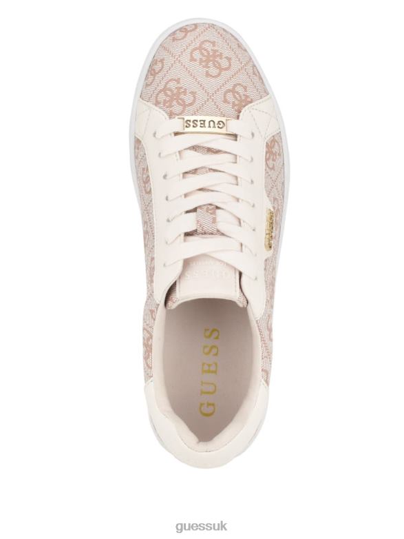 GUESS Women Renzy Debossed Logo Low-Top Sneakers Dark Natural Footwear V28V63358