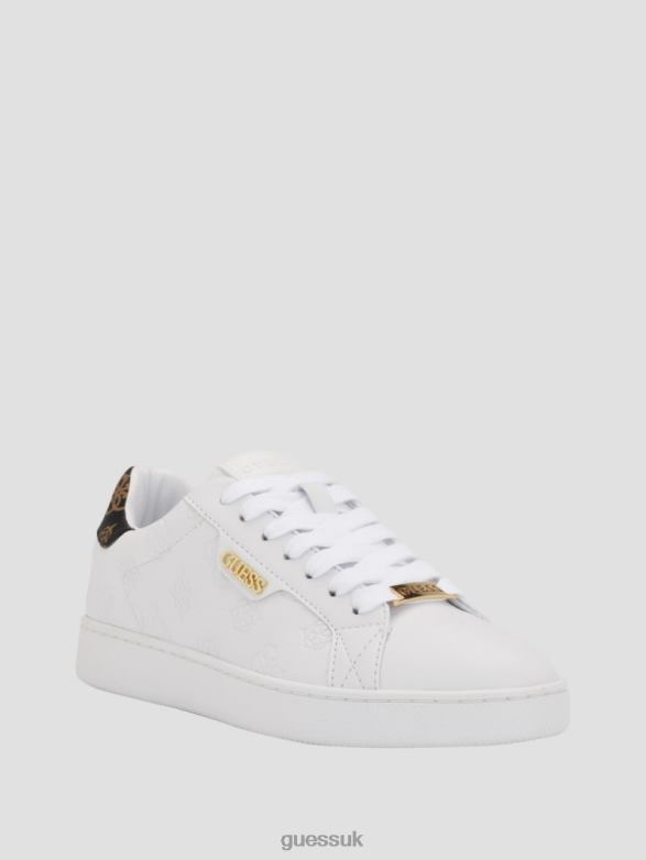 GUESS Women Renzy Debossed Logo Low-Top Sneakers White Graffiti Footwear V28V63352